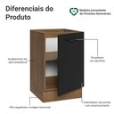 Ver imagem 3 de Balcão de Cozinha 50cm 1 Porta (sem Tampo) Rustic/preto Agata Madesa