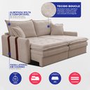 Ver imagem 3 de Sofá Baú sem Caixa Retrátil 1,80m Softgel Bonnie Boucle Bege Claro Cama Inbox