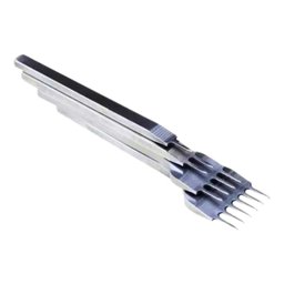 Kit 4 Pçs Garfo Furador Cinzel Couro Lona Aço Costura 4mm - 2
