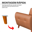 Ver imagem 4 de Sofá Vicenza 2 Lugares 160cm Couro Sintético Caramelo Pés de Madeira Retrô Sala