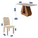 Ver imagem 3 de Conjunto Sala de Jantar Ágata Tampo em Mdf e Vidro com 4 Cadeiras Paola Cimol