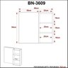 Conjunto para banheiro com Gabinete BN3606 sem Cuba e Espelheira BN3609  - 10