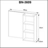 Conjunto para banheiro com Gabinete BN3606 sem Cuba e Espelheira BN3609  - 9