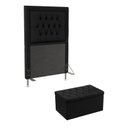 Ver imagem 1 de Kit Cabeceira Estofada Decorativa Pegasus e Calçadeira Sagitarius 90 Para Cama de Solteiro Sued Pret