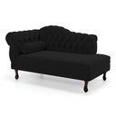 Ver imagem 5 de Divã Recamier Chaise Longue Lavínia 150cm Capitonê Pés de Madeira Suede Preto - Desk Design