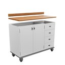 Ver imagem 2 de Tampo e Roda Tampo para Balcão 120cm 2 Portas 4 Gavetas de Madeira Maciça Joy Marrom/Nogueira
