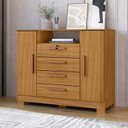 Ver imagem 1 de Cômoda para Quarto 2 Portas e 4 Gavetas com Chave 120,5cm com Pés Floripa Marrom/Carvalho Americano
