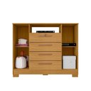 Ver imagem 7 de Cômoda para Quarto 2 Portas e 4 Gavetas com Chave 120,5cm com Pés Floripa Marrom/Carvalho Americano