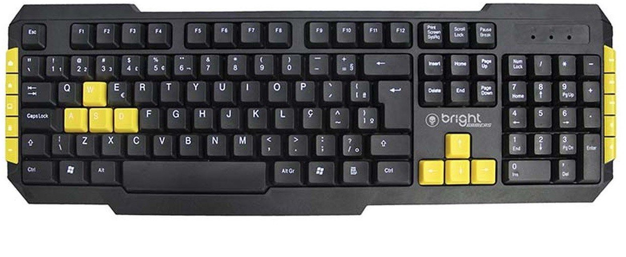 TECLADO GAMER USB BRIGHT MULTIMIDIA - ABNT 2 | MadeiraMadeira