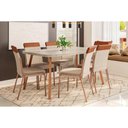 Ver imagem 1 de Mesa Sala Jantar Stellar 160cm+ 6 Cadeiras Duo Rose Carraro