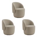 Ver imagem 1 de Kit 3 Poltronas Decorativa Premium Orgânica Ideal para Recepção e Clinicas em Bouclê Italiano Bege