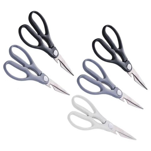 5 Tesouras para Cozinha 20cm Multiuso Carne Vegetais Aço Inox Sortido Lyor Restaurante