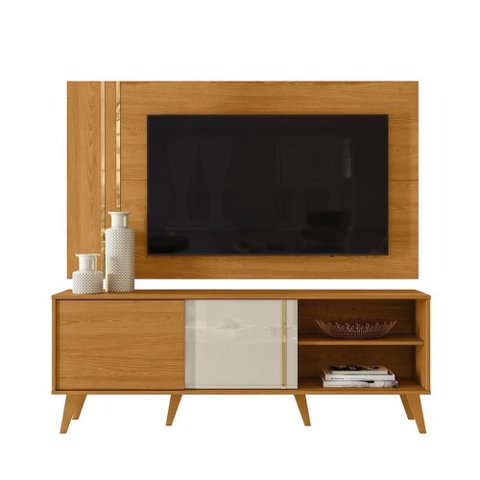 Rack Bancada e Painel para Tv de 60 Polegadas Cronos - Cinamomo/off White