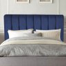 Cabeceira Estofada Kiara 140cm Casal Para Cama Box Quarto Suede Azul Marinho - Ahazzo Móveis AHAZZO  - 1