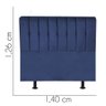 Cabeceira Estofada Kiara 140cm Casal Para Cama Box Quarto Suede Azul Marinho - Ahazzo Móveis AHAZZO  - 3