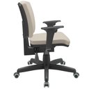 Ver imagem 6 de Kit 04 Cadeiras de Escritório Executiva Office Giratória Preto Baixa Flexi P03 Vinil Bege - Lyam Lya