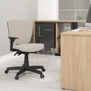 Ver imagem 2 de Kit 04 Cadeiras de Escritório Executiva Office Giratória Preto Baixa Flexi P03 Vinil Bege - Lyam Lya