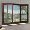 Ver imagem 2 de Janela Alumínio Elite 3 Folhas Moveis 1/3 100 x 150 V.Liso Marrom Corten Brimak