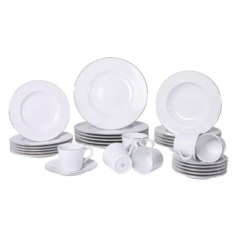 Aparelho de Jantar Tramontina Joana em Porcelana Decorada 30 Peças Tramontina
