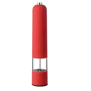 Moedor Eletrico de Sal Grosso Pimenta Temperos com Iluminacao Vermelho Gourmet Master Luxo Chef