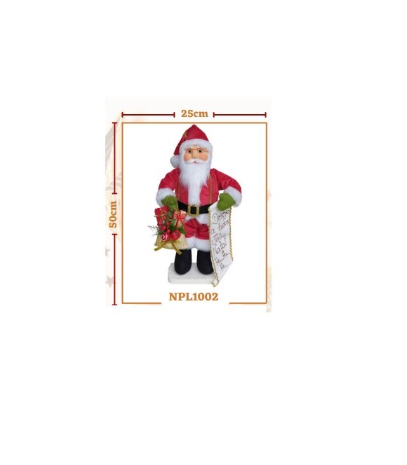 PAPAI NOEL TRADICIONAL COM PERGAMINHO 50 CM - 1