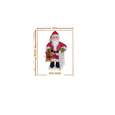 PAPAI NOEL TRADICIONAL COM PERGAMINHO 50 CM