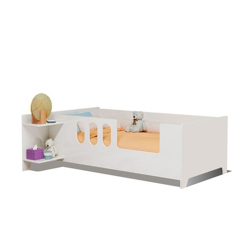 Cama Infantil Montessoriana Livia com Led Usb Prateleiras Divaloto Acompanha Mesa de Cabeceira - Bra