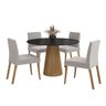 Conjunto Sala de Jantar Mesa 110x110cm Vidro com 4 Cadeiras Cristal  - 2