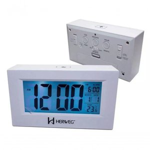 Despertador Digital Branco Herweg 2972 Único