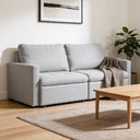 Ver imagem 3 de Sofá 3 Lugares Retrátil Reclinável para Sala de Estar 226cm Detroit K01 Linho Cinza - Lyam Decor
