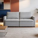 Ver imagem 5 de Sofá 3 Lugares Retrátil Reclinável para Sala de Estar 226cm Detroit K01 Linho Cinza - Lyam Decor
