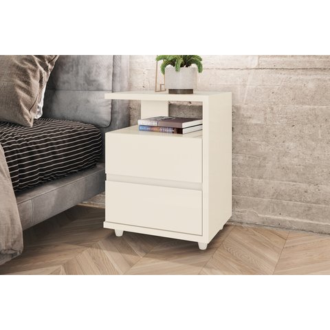 Mesa de Cabeceira 2 Gavetas Lacy 