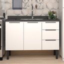Ver imagem 1 de Balcão de Cozinha 2 Portas 3 Gavetas 120 Júpiter Branco
