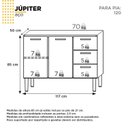 Ver imagem 4 de Balcão de Cozinha 2 Portas 3 Gavetas 120 Júpiter Branco