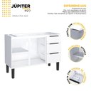 Ver imagem 2 de Balcão de Cozinha 2 Portas 3 Gavetas 120 Júpiter Branco