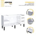 Ver imagem 2 de Balcão de Cozinha 3 Portas 3 Gavetas 153cm Júpiter Branco