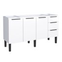 Ver imagem 3 de Balcão de Cozinha 3 Portas 3 Gavetas 153cm Júpiter Branco