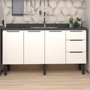 Ver imagem 1 de Balcão de Cozinha 3 Portas 3 Gavetas 153cm Júpiter Branco