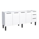 Ver imagem 2 de Balcão de Cozinha 4 Portas 3 Gavetas 192cm Júpiter Branco