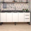 Ver imagem 1 de Balcão de Cozinha 4 Portas 3 Gavetas 192cm Júpiter Branco