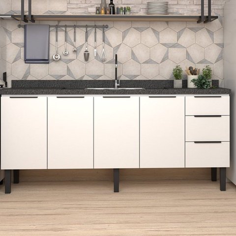 Balcão de Cozinha 4 Portas 3 Gavetas 192cm Júpiter