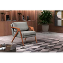 Ver imagem 2 de Kit 2 Poltronas Mona Luxo Madeira Maciça Tecido Linho Cinza