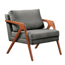 Ver imagem 3 de Kit 2 Poltronas Mona Luxo Madeira Maciça Tecido Linho Cinza