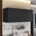 Ver imagem 1 de Armário de Cozinha Aéreo 3 Portas Multimóveis Mp2155 Preto