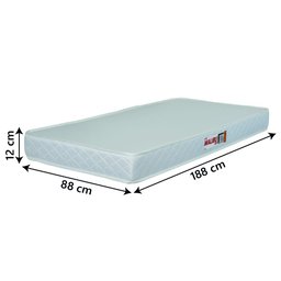 Colchão Solteiro Hellen Espuma D20 Malibu 88x188x12cm Branco  - 2
