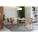 Ver imagem 6 de Cadeira Sala de Jantar Wood 1751 Aço Kit 2 Uni Rose/freijo Tela/linho Areia - Carraro