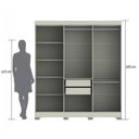 Ver imagem 5 de Guarda-Roupa Casal Ripado 6 Portas 2 Gavetas – Olivar Móveis Cinza/Off White Ac