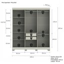 Ver imagem 4 de Guarda-Roupa Casal Ripado 6 Portas 2 Gavetas – Olivar Móveis Cinza/Off White Ac