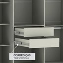 Ver imagem 6 de Guarda-Roupa Casal Ripado 6 Portas 2 Gavetas – Olivar Móveis Cinza/Off White Ac