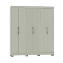 Ver imagem 3 de Guarda-Roupa Casal Ripado 6 Portas 2 Gavetas – Olivar Móveis Cinza/Off White Ac